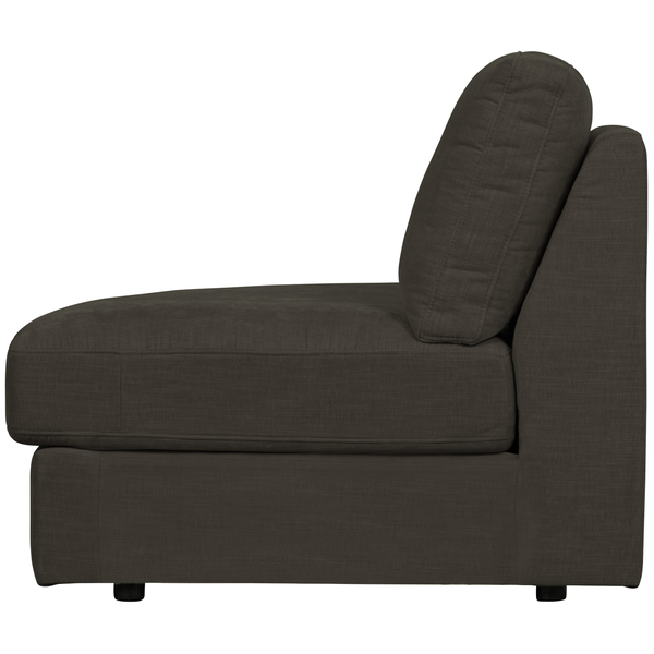 Family 1-place element angle rond gauche tissu anthracite, vue de face