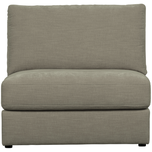 Family 1-seater element without arm warm grey, front view