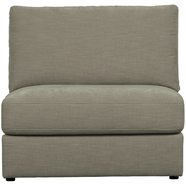 Family 1-seater element without arm warm grey, front view