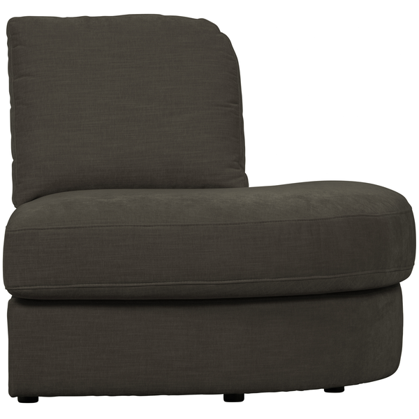 Family 1-place element angle rond droit tissu anthracite, vue de face