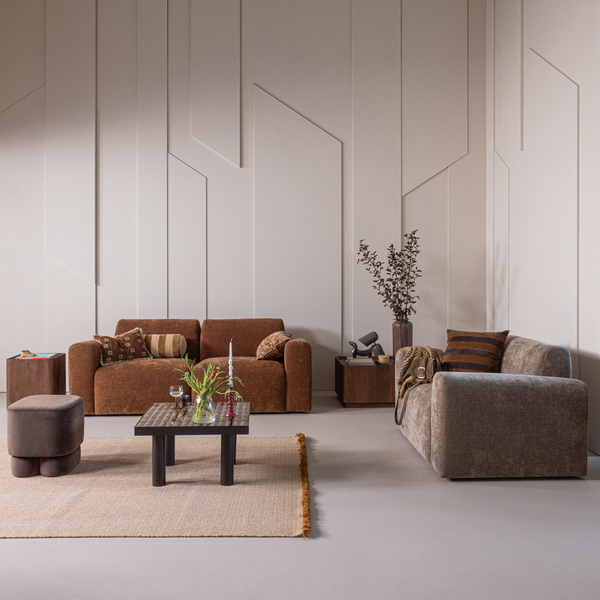 Umina fauteuil slub chenille khaki, photo d'ambiance