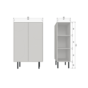 Cadiz storage cabinet pine mist, dimension drawing