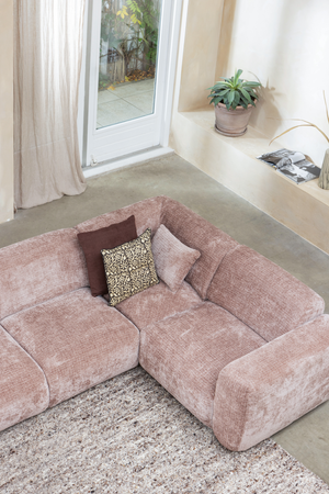 Cloud corner sofa, right-hand side, woven chenille, taupe/pink, room setting