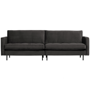 Rodeo classic canape 3-places velvet anthracite, vue de face