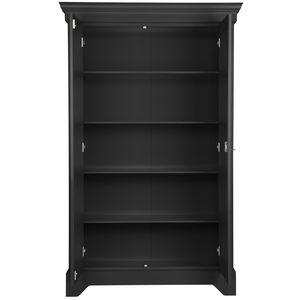 Isabel armoire massif mat noir, vue de face