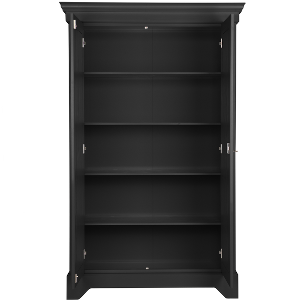 Isabel armoire massif mat noir, vue de face