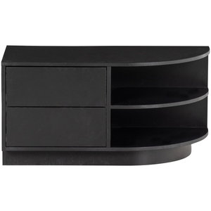 Finca meuble tv rond droite 78 cm bois profond noir, vue de face