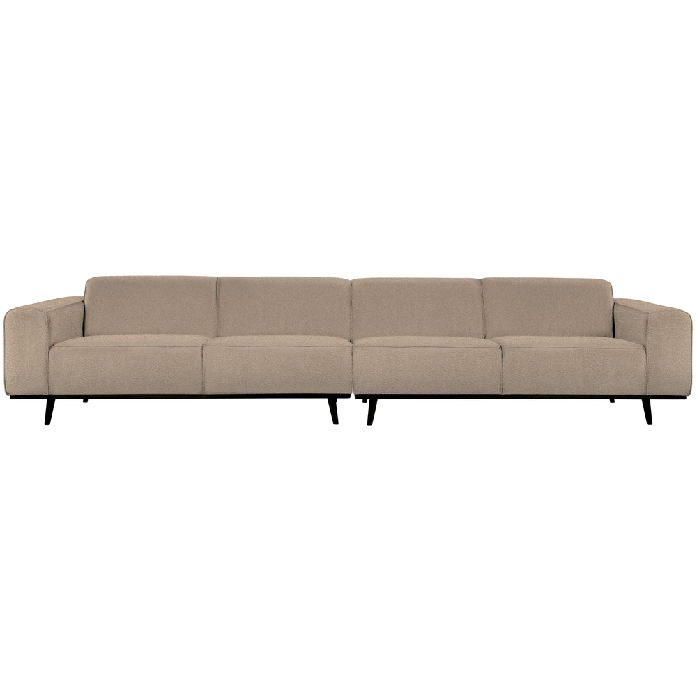 Statement XL 4-zits bank 372 cm bouclé beige, vooraanzicht