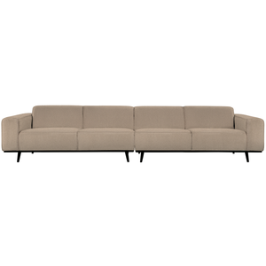 Statement XL 4-zits bank 372 cm bouclé beige, vooraanzicht
