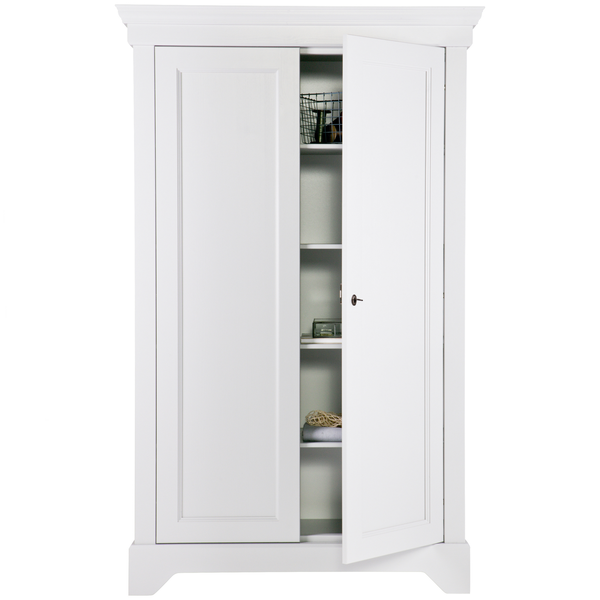 Isabel brocante kast grenen wit, linkerkant