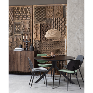 Bruno table à manger mdf noir ø120 cm, photo d'ambiance