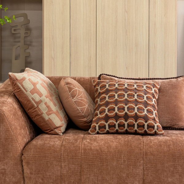 Luvo coussins velvet rose/sable - set de 4, photo d'ambiance