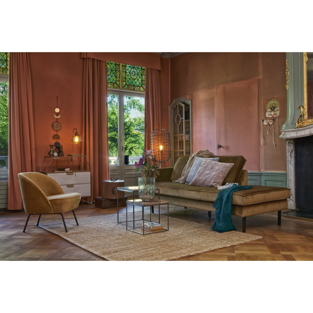 Rodeo daybed droite velvet jaune miel, photo d'ambiance