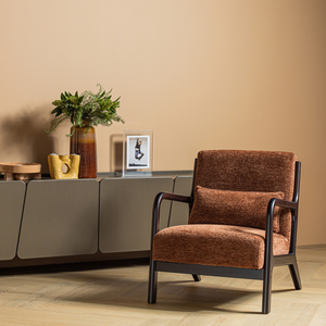 Mark armchair chenille brown, room setting