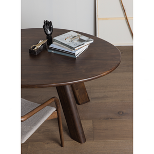 Roundly table à manger/bureau mangue noyer 160x110, détail