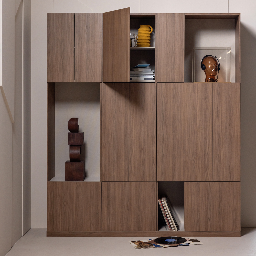 Build wandkast combinatie 188 cm eiken decor bruin, sfeerfoto