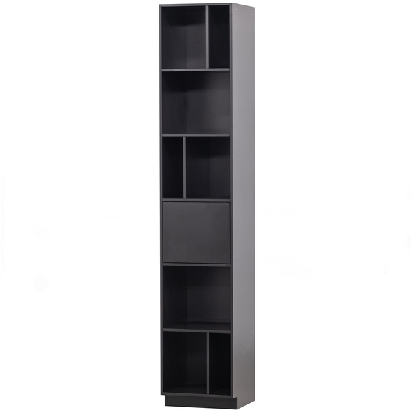 Finca shelves ouvertes bois 40 cm profond noir, vue de face inclinée
