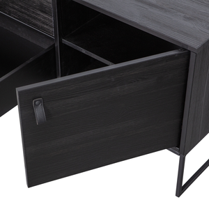 Silas tv meubel 180 cm essen blacknight, detail