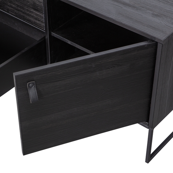 Silas tv meubel 180 cm essen blacknight, detail