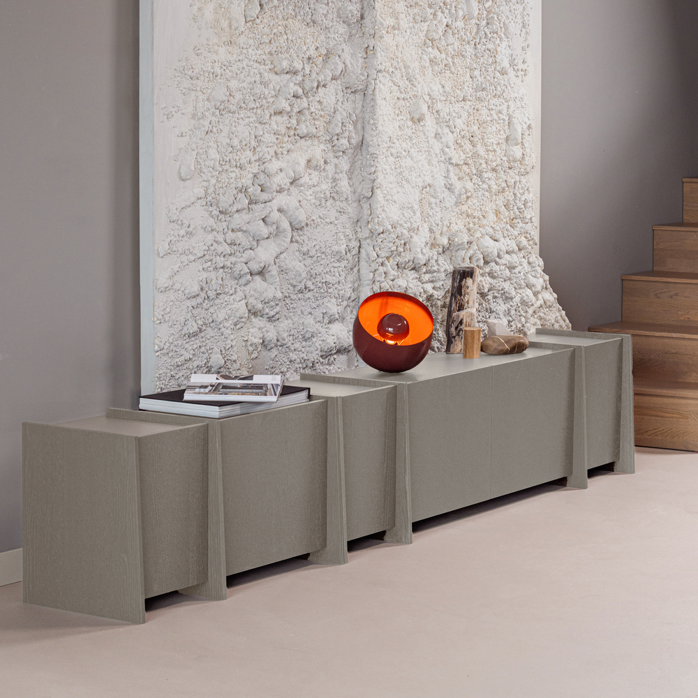Brock tv meubel 102 cm essen fineer warmgrijs, sfeerfoto
