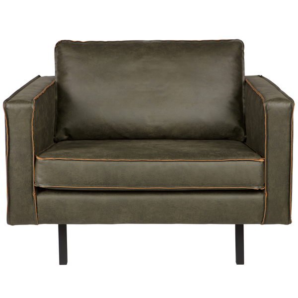 Rodeo fauteuil eco cuir army, vue de face