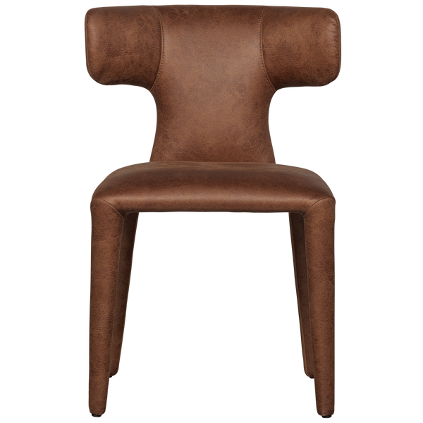Permit dining chair leather look cognac, front view