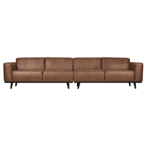 Statement XL 4-seater 372 cm ecoleather cognac, front view