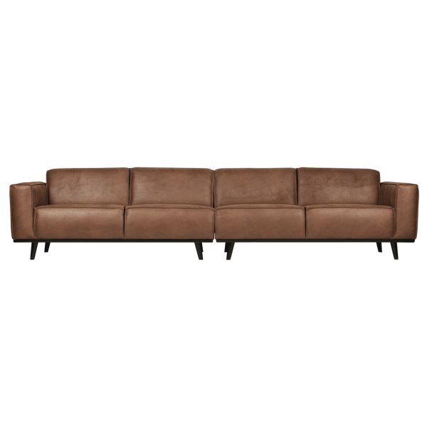 Statement XL 4-seater 372 cm ecoleather cognac, front view