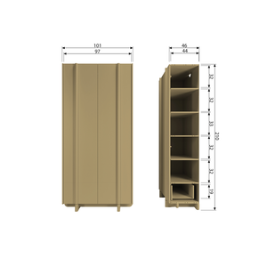 Basu storage cabinet pine moss, dimension drawing