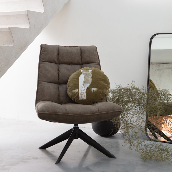 Jouke fauteuil cuir artificiel vert, photo d'ambiance