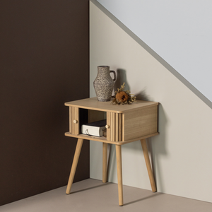 Karri bedside table straight MDF/pine natural, room setting