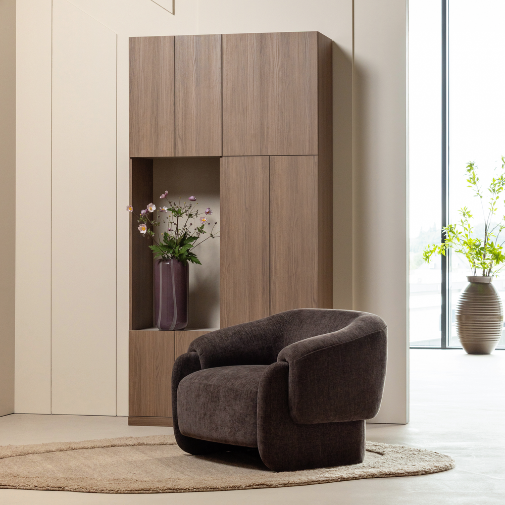 Build wandkast combinatie 108 cm eiken decor bruin, sfeerfoto