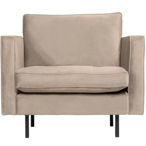 Rodeo classic armchair velvet khaki, front view