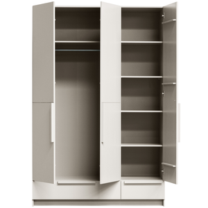 Pure 3-doors wardrobe splitdoor pine dust, front view
