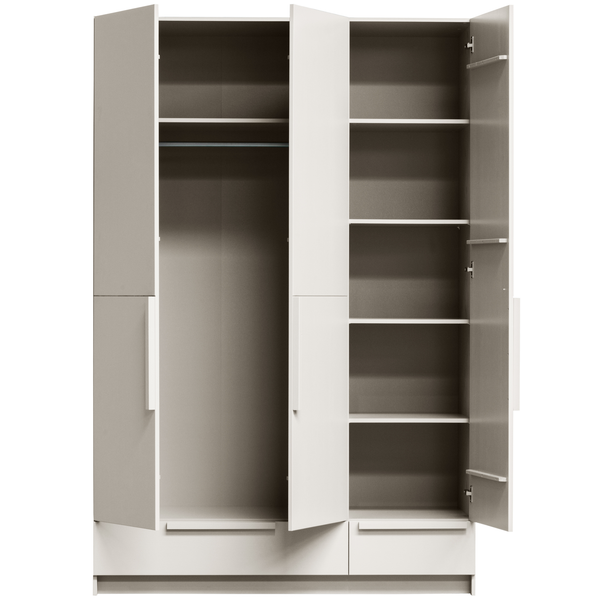 Pure 3-doors wardrobe splitdoor pine dust, front view