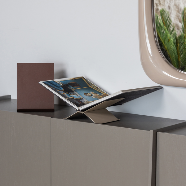 Brook book stand standing metal dark brown, room setting