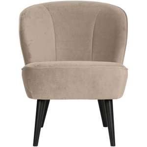 Sara fauteuil velvet khaki, vooraanzicht
