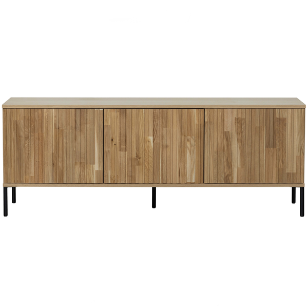 New Gravure tv meubel 150 cm eiken blanke lak, vooraanzicht
