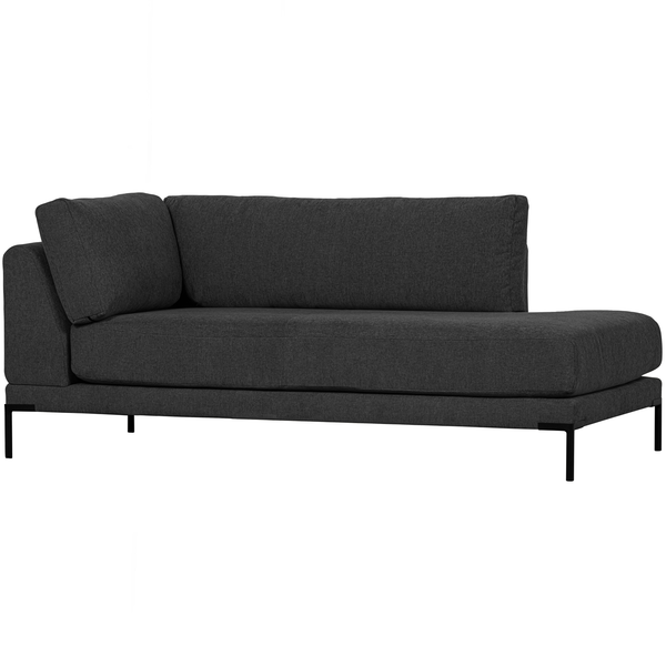 Couple lounge element right dark grey, angled front view