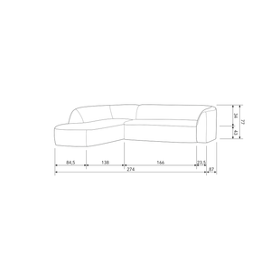 Sloping canapé d angle gauche off white melange, plan avec dimensions