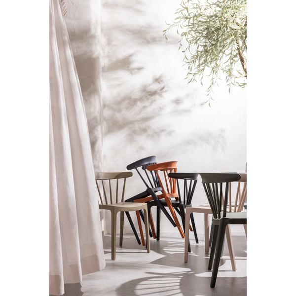 Bliss garden chair with bars plastic black, room setting