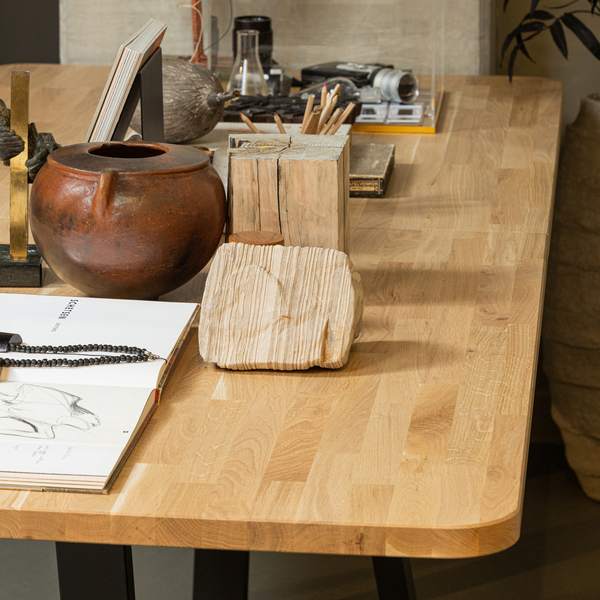 Combi Tablo XL plateau de table en chêne 240 x 100 cm avec pied Drenthe, photo d'ambiance