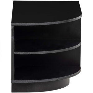 Finca meuble tv rond gauche 78 cm bois profond noir, côté gauche