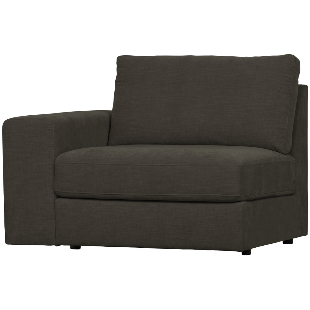 Family 1-seater element arm left anthracite, angled front view