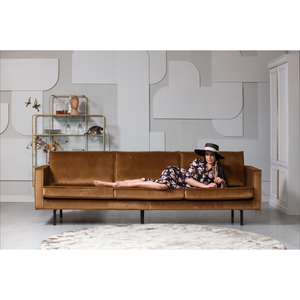 Rodeo sofa 3-seater velvet honey yellow, room setting