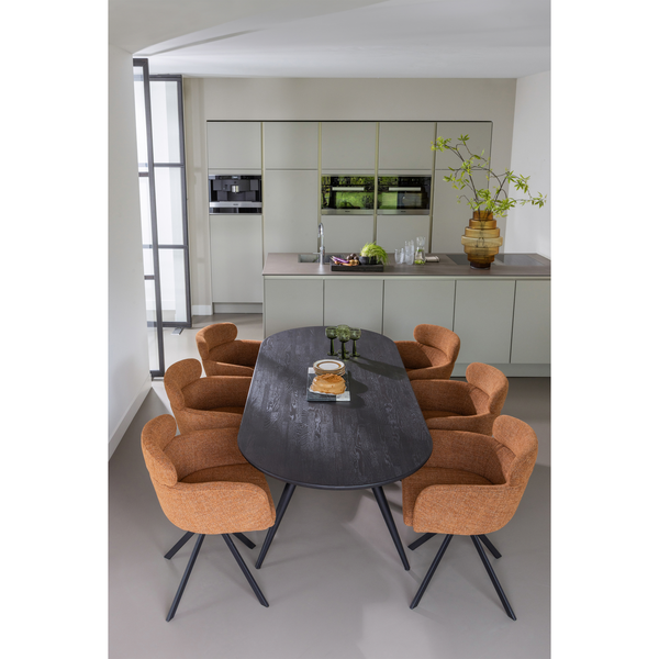 Tablo oval dining table VL 220 x 90 cm Mystic Brown, room setting