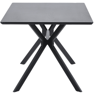 Bruno table à manger rectangle mdf noir 160x90 cm, vue de face