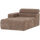 Novi élément chaise longue accoudoir gauche velours côtelé taupe