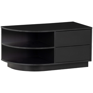 Finca meuble tv rond gauche 78 cm bois profond noir, côté droit