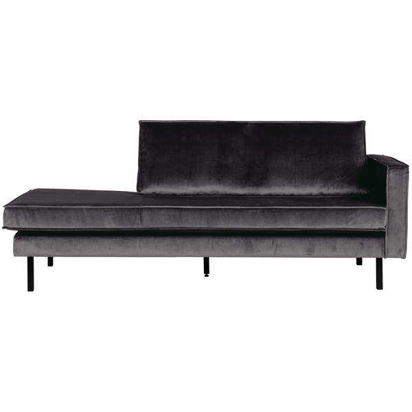 Rodeo daybed droite velvet anthracite, vue de face